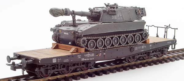 REI Models 6870095 - German M109G howitzer loaded on a six axle DB flat car  